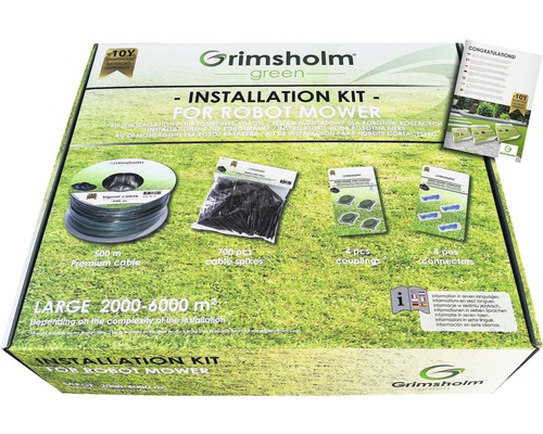 Ett kit för att förbereda en gräsmatta för en robot Grimsholm L; 500 m