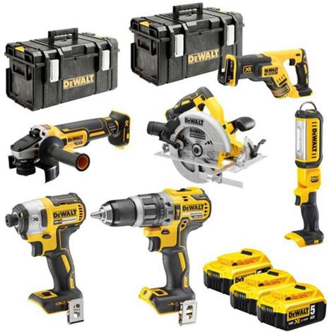 Verktygspaket DeWalt DCK623P3-QW (DCG405 + DCS367 + DCS570 + DCF887 + DCD796 + DCL050); 18 V; 3x5,0 Ah batt.