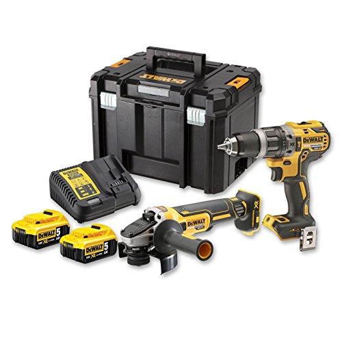 Verktygspaket DeWalt DCK2080P2T-QW (DCD796 + DCG405); 18 V; 2x5,0 Ah batt.