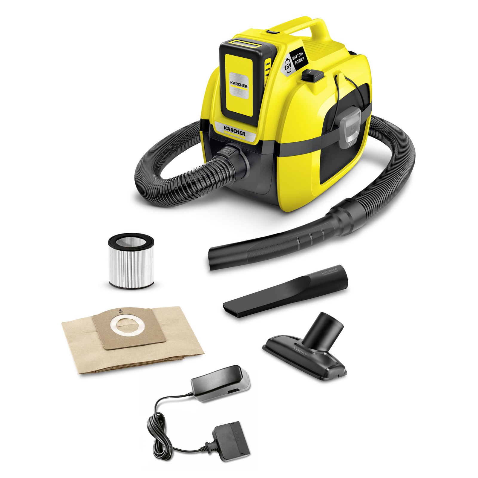 Våt-/ torrdammsugare Karcher WD 1; 18 V; 1x2,5 Ah batt.