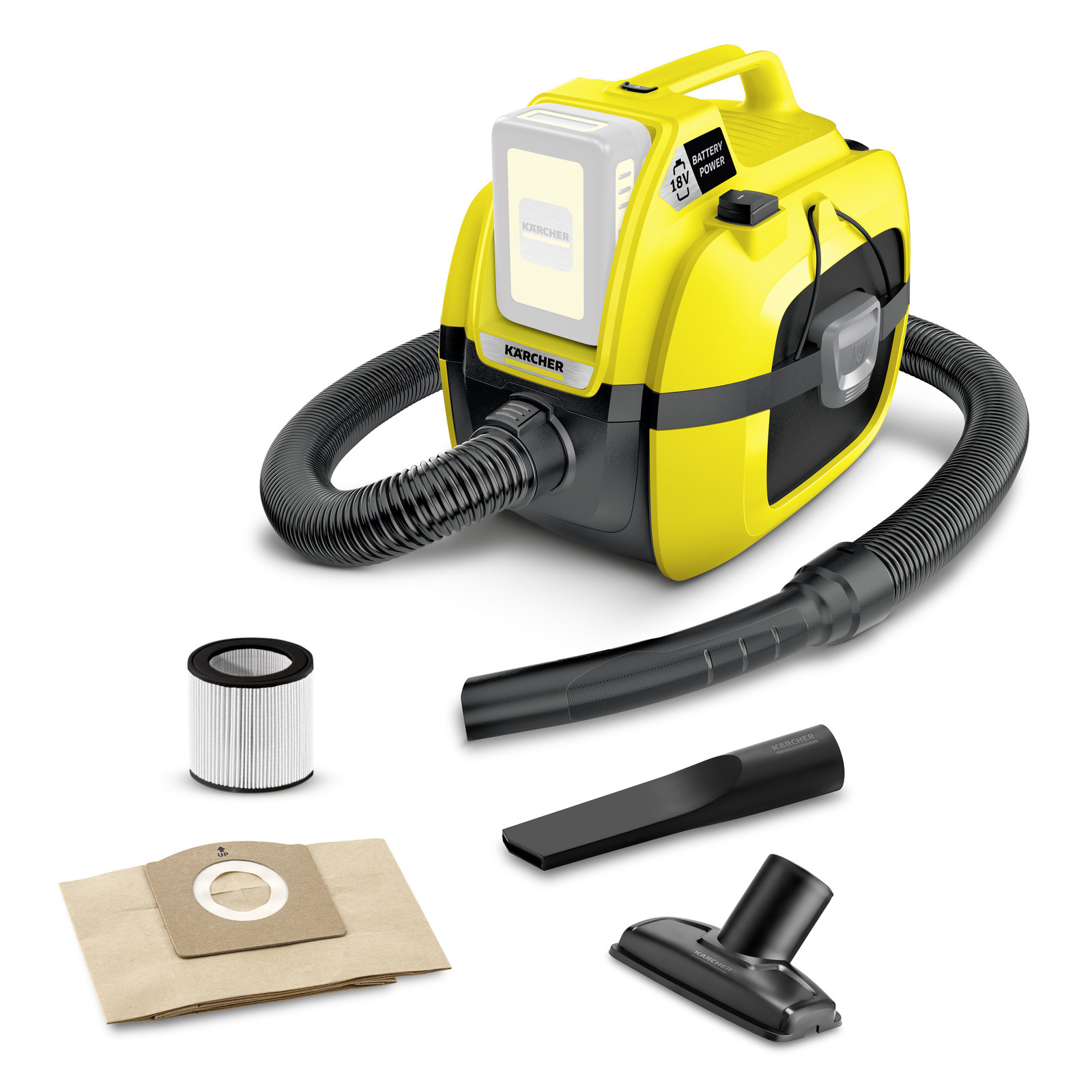 Våt-/ torrdammsugare Karcher WD 1; 18 V (utan batteri och laddare)