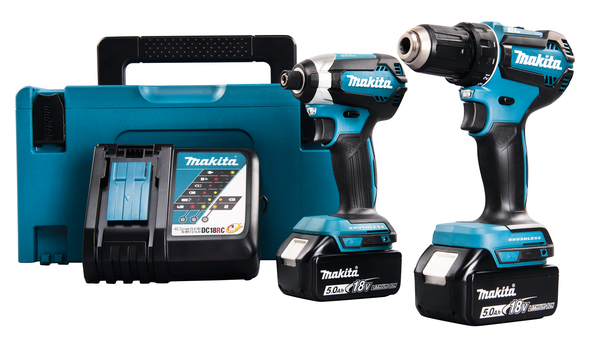 Verktygspaket Makita DLX2289TJ (DDF485 + DTD153); 18 V; 2x5,0 Ah batt.