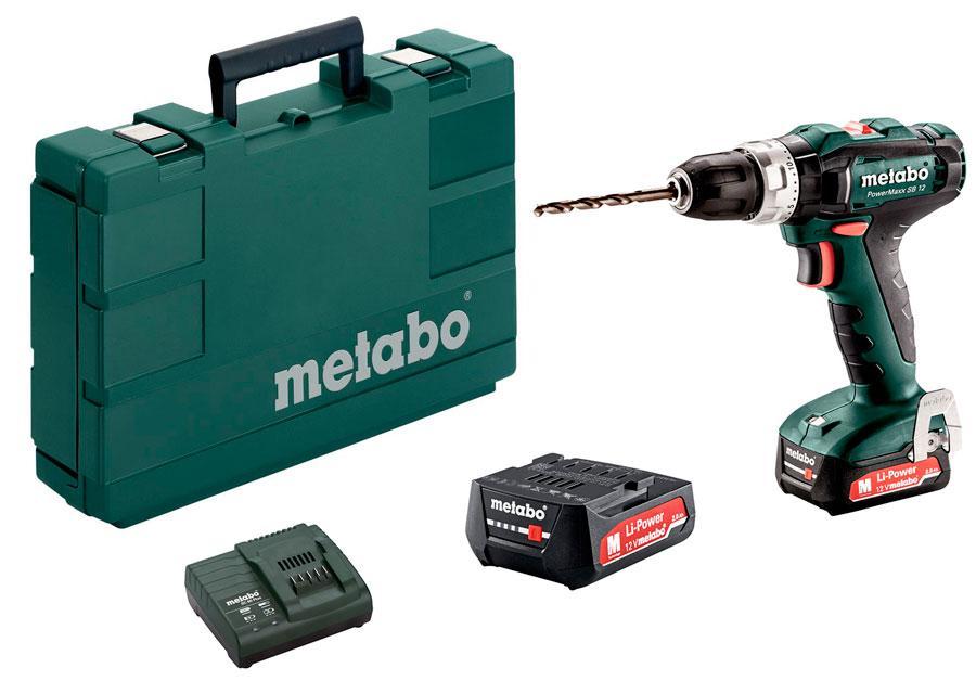 Slagskruvdragare / borr Metabo PowerMaxx SB 12V; 2x2,0 Ah batt.