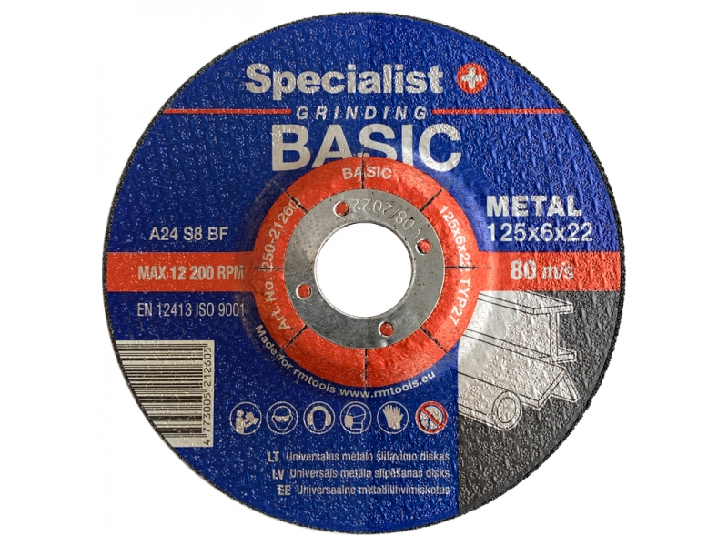 Slipskiva Specialist 125X6X22; 125x6x22 mm