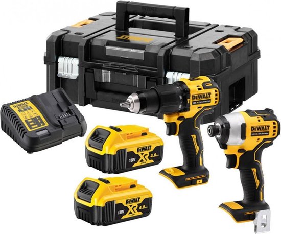 Verktygspaket DeWalt DCK2062M2T-QW(DCD709 + DCF809); 18 V; 2x4,0 Ah batt.