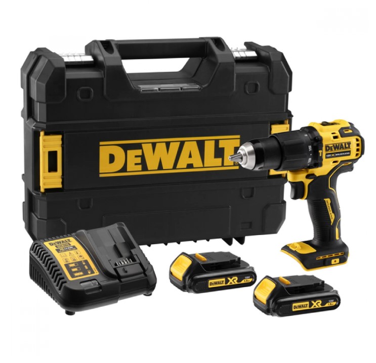 Skruvdragare/borr DeWalt DCD709L2T-QW; 18 V; 2x3,0 Ah batt.