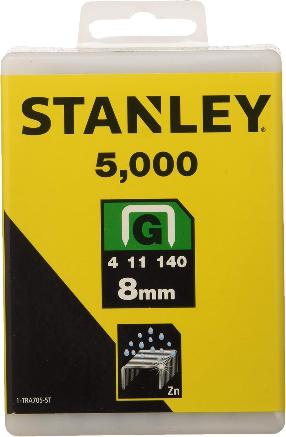 Häftklammer  Stanley; 8 mm; 5000 st.; typ G; galvaniserat