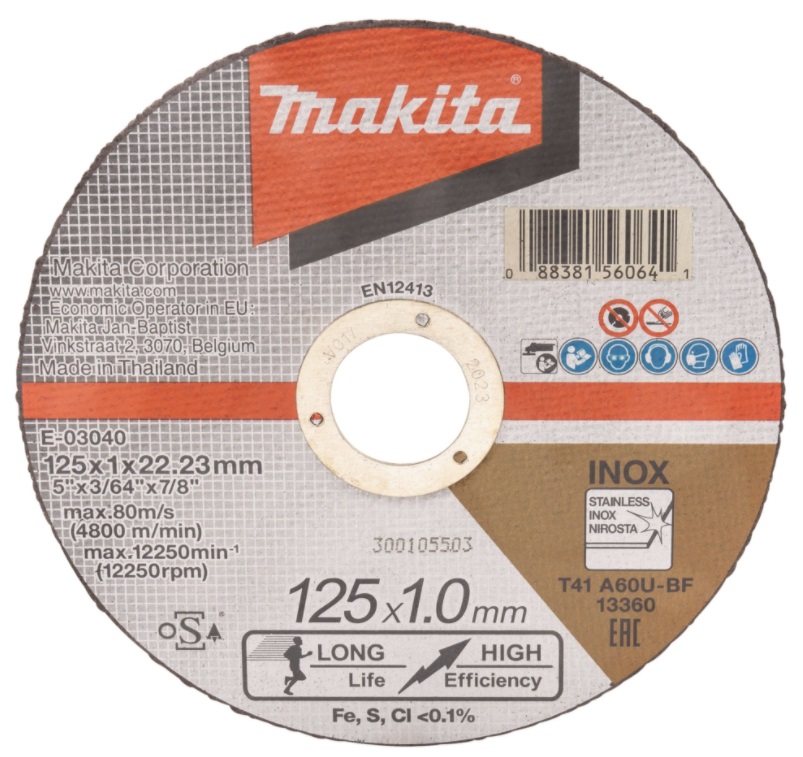 Kapskiva Makita E-03040-12; 125x1 mm; 12 st.