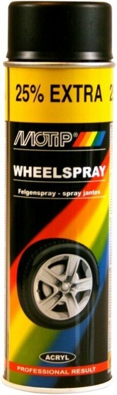 Måla Motip WHEEL SPRAY; 500 ml; svart