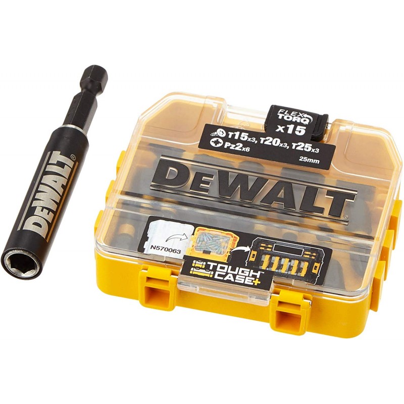 Slaghylsa set DeWalt DT70522T-QZ; 25 mm; 15 st. + Magnethållare