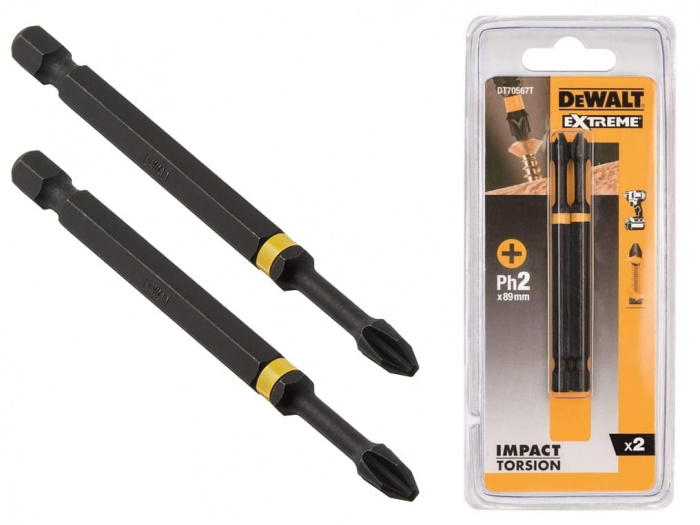 Impulsvridmunstycke DeWalt Extreme DT70567T-QZ; PH2; 85 mm; 2 st.