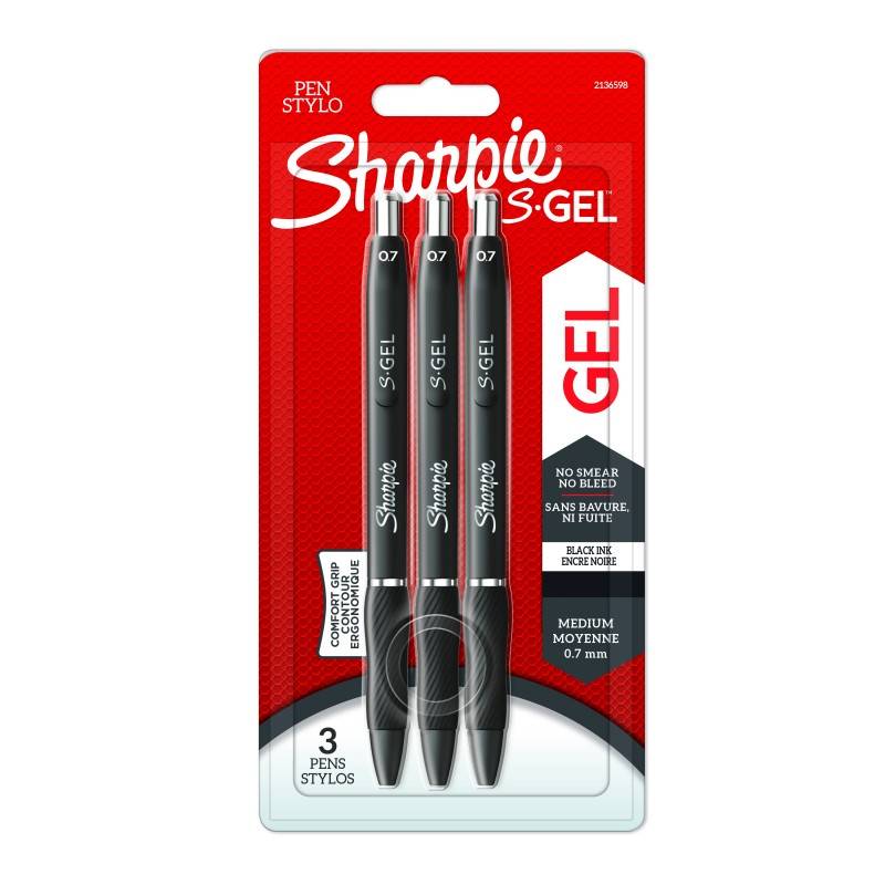 Märkpennor Sharpie S Gel; 3 st.; svart
