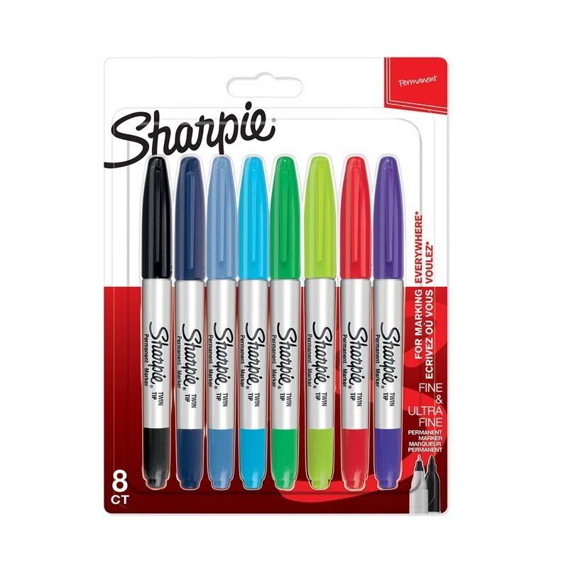 Märkpennor Sharpie Twin Tip; 8 st.
