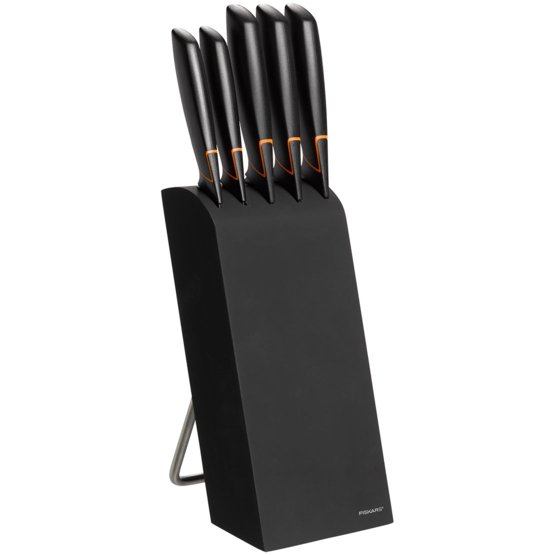Knivblock av bambu med 5 knivar Fiskars Edge