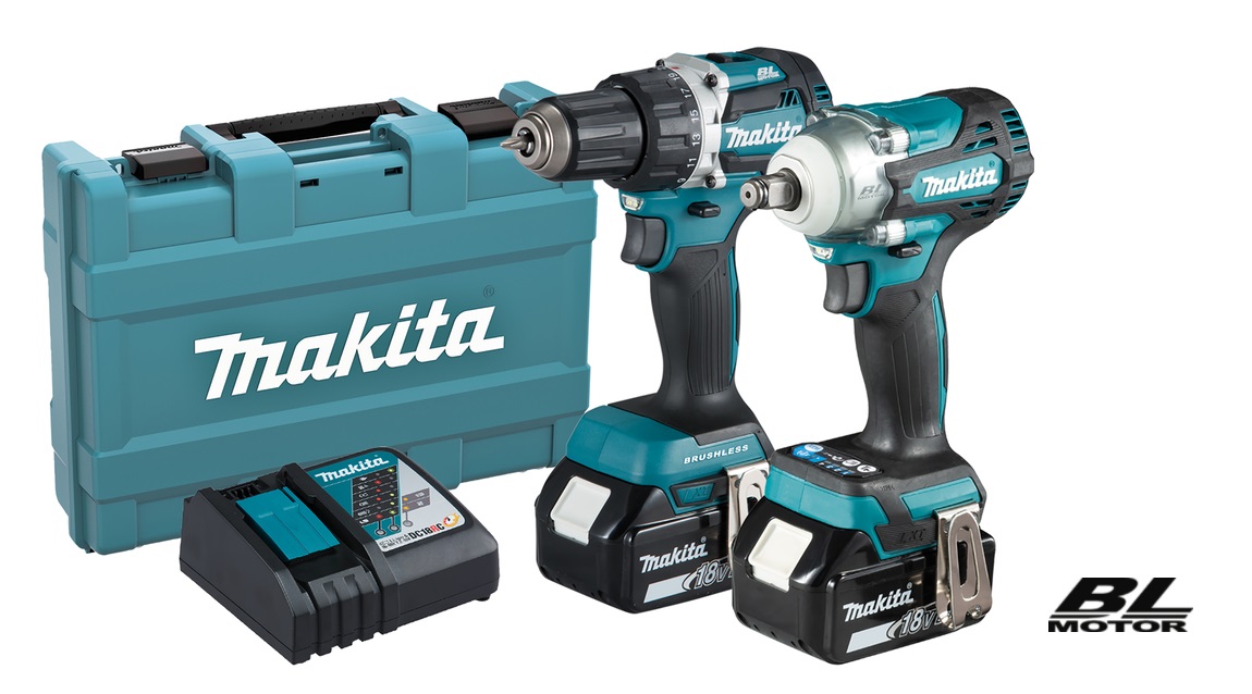 Verktygspaket Makita DLX2410G (DDF484 + DTW300); 18 V; 2x6,0 Ah batt.