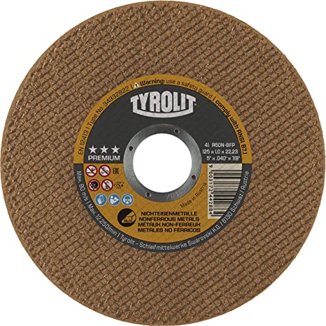 Sågklinga för aluminium Tyrolit 34332822; 41F; 125x1,0x22,23 mm; A60N-BFP