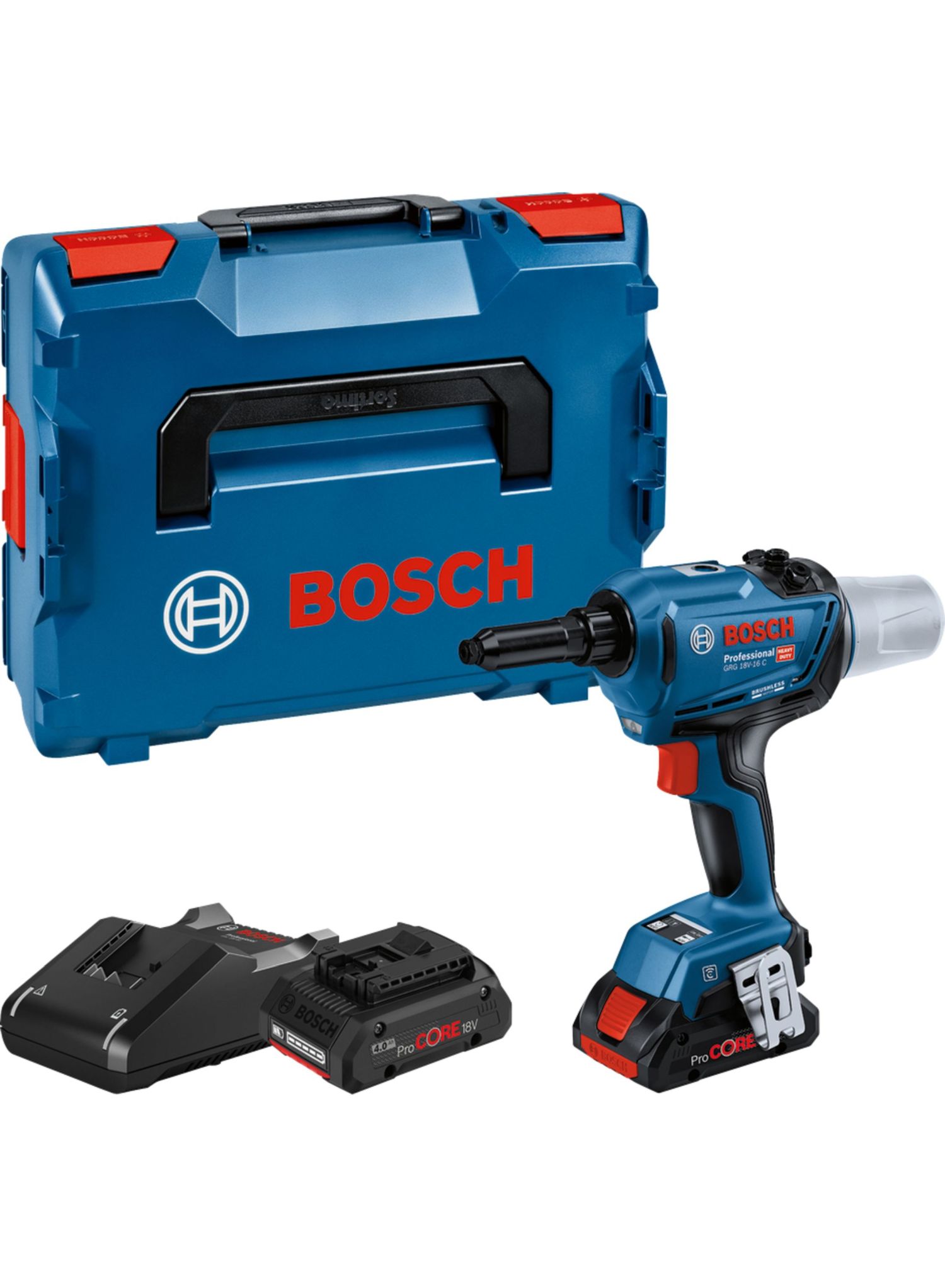 Sladdlöst nitverktyg Bosch GRG 18V-16 C; 18 V; 2x4,0 Ah batt.