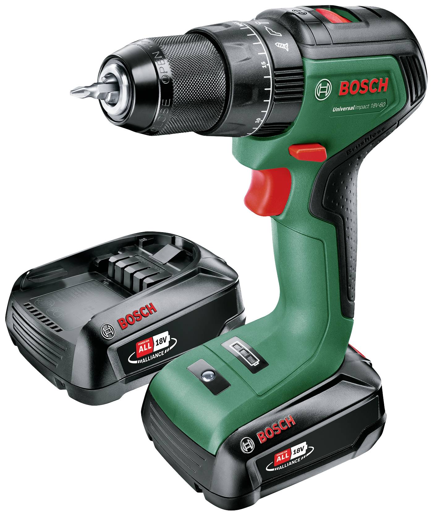 Slagskruvdragare / borr Bosch UniversalImpact 18V-60; 18 V; 1x2,0 Ah batt.