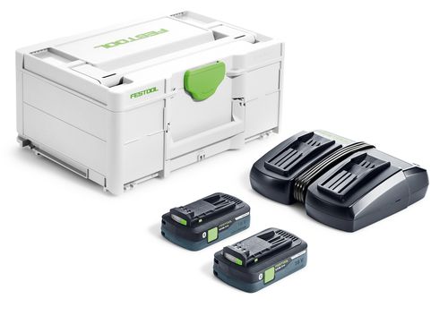 Tillbehörsset Festool SYS 18V 2x4,0/TCL 6 DUO; 18 V; 2x4,0 Ah batt.