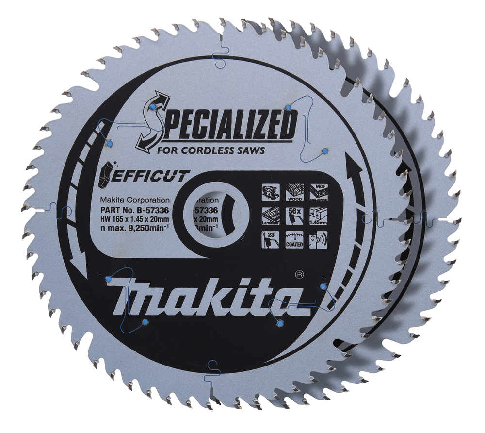 Sågklinga Makita B-57336-2; 165x1,45x20 mm; Z56; 23°; 2 st.