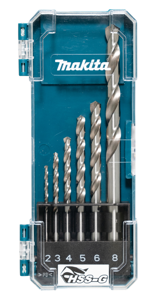 Borrsats för metall Makita D-75742; HSS-G; 2-8 mm; 6 st.
