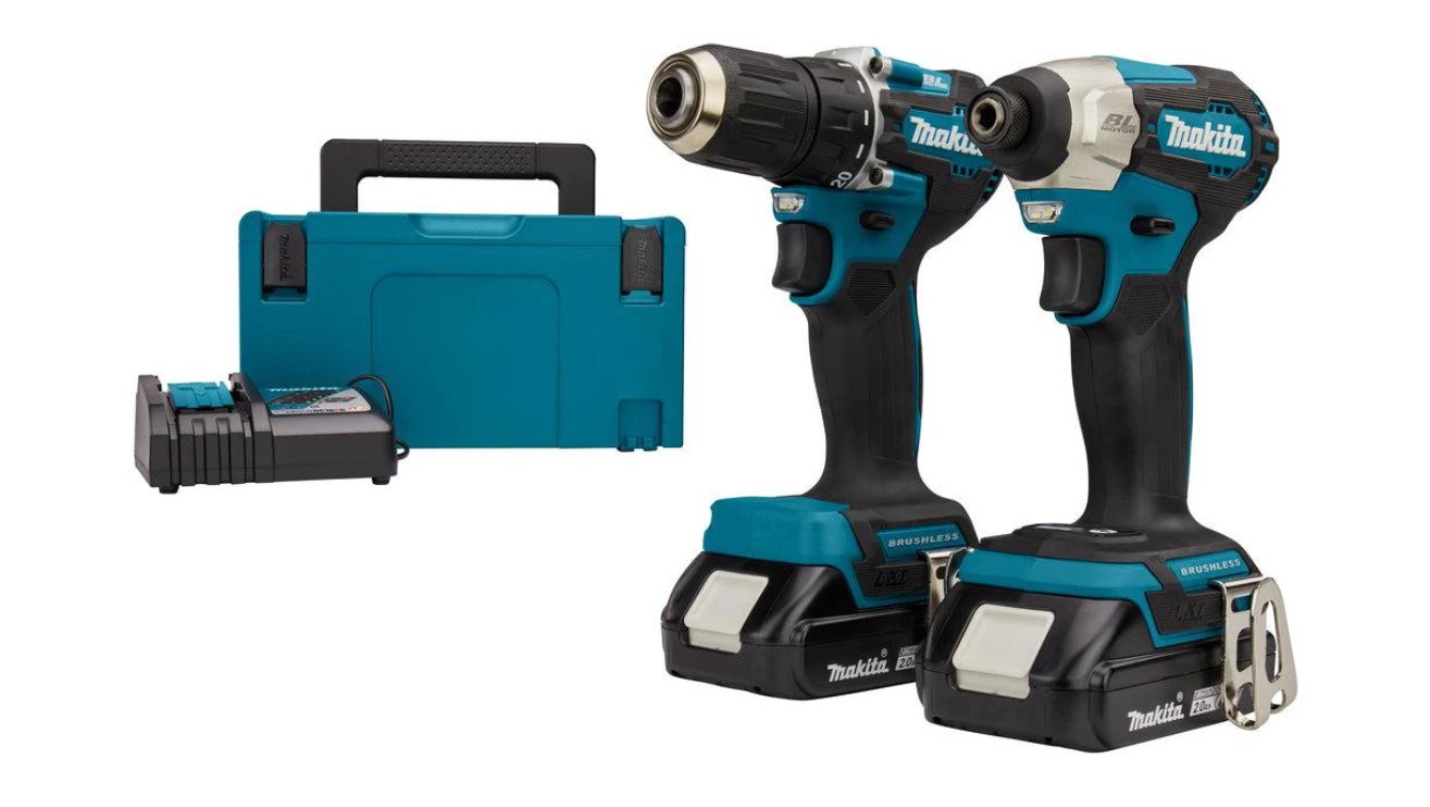 Verktygspaket Makita DLX2423AJ (DDF487 + DTD157); 18 V; 2x2,0 Ah batt.