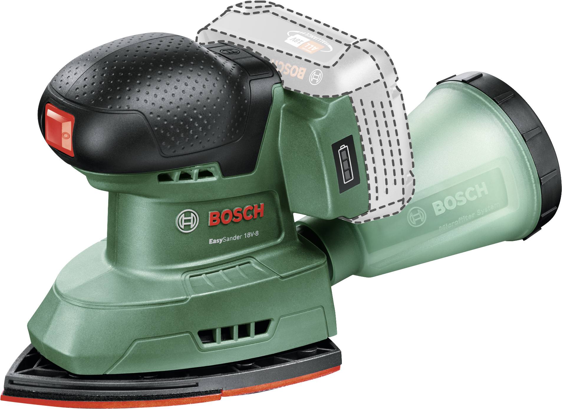 Multislip Bosch Easy Sander 18V-8; 18 V (utan batteri och laddare)