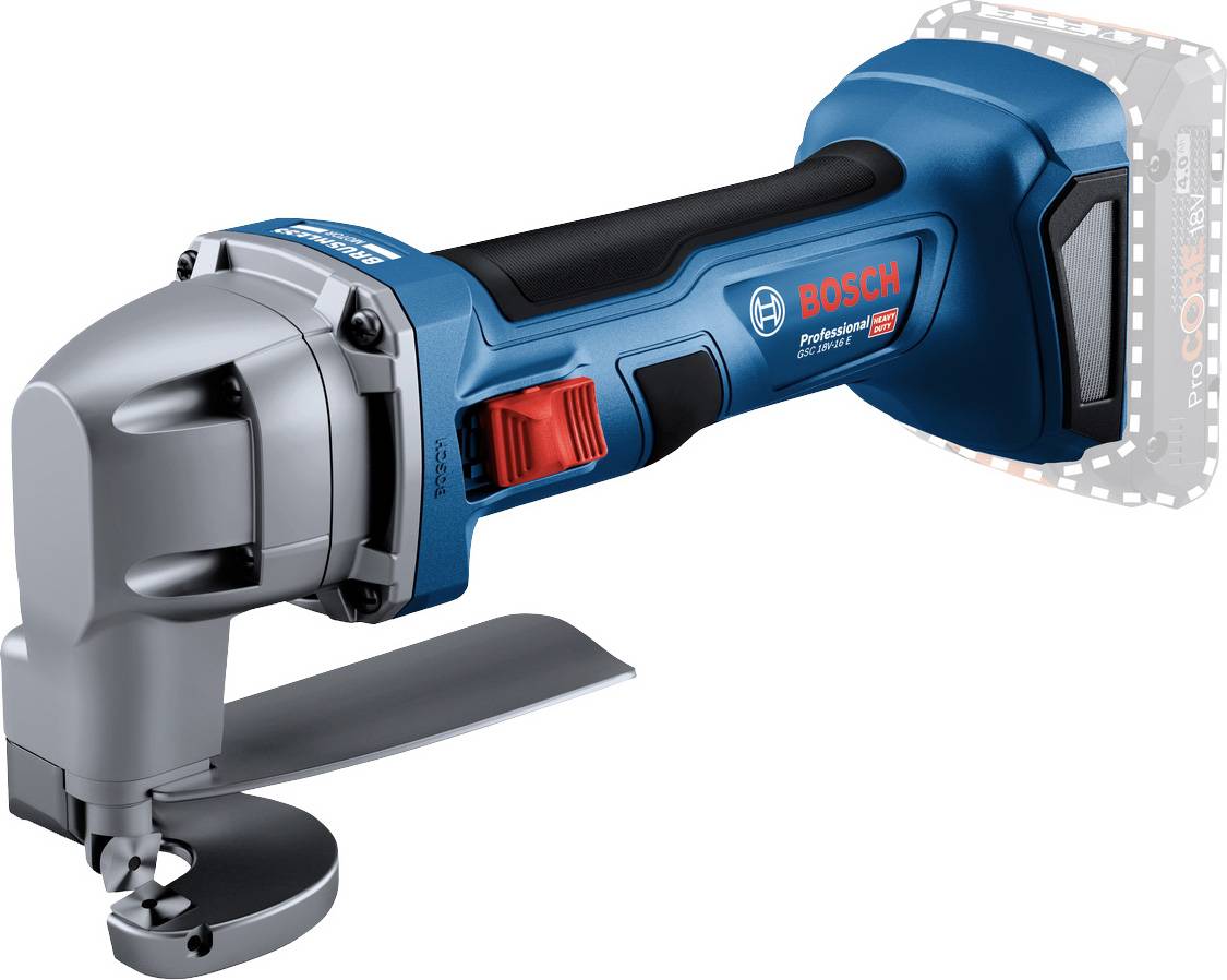 Batteridriven plåtsax Bosch GSC 18V-16 E; 18 V (utan batteri och laddare)