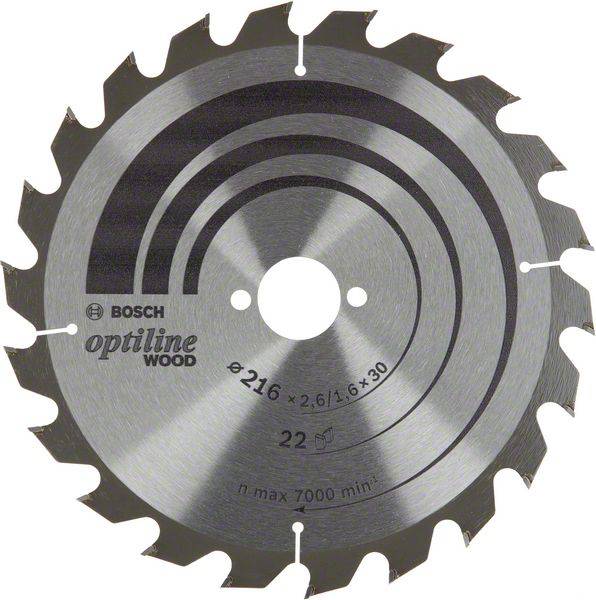 Sågklinga Bosch 2608838410; 216x30 mm; Z22