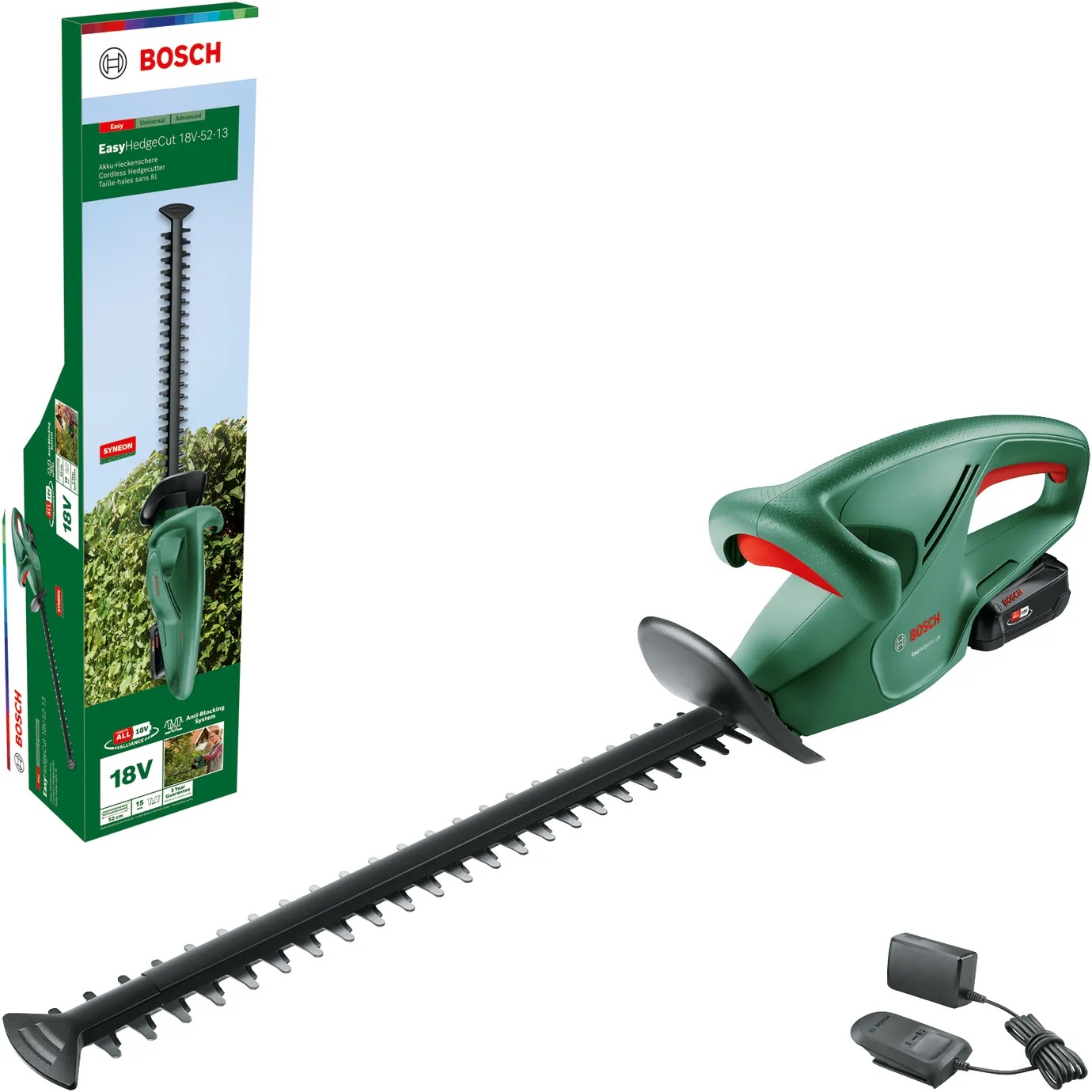 Busksax Bosch EasyHedgeCut 18V-52-13; 18 V; 52 cm; 1x2,0 Ah batt.