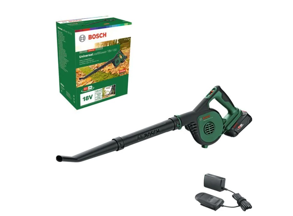 Batteridriven lövblås Bosch UniversalLeafBlower 18V-130; 18 V; 1x2,5 Ah batt.
