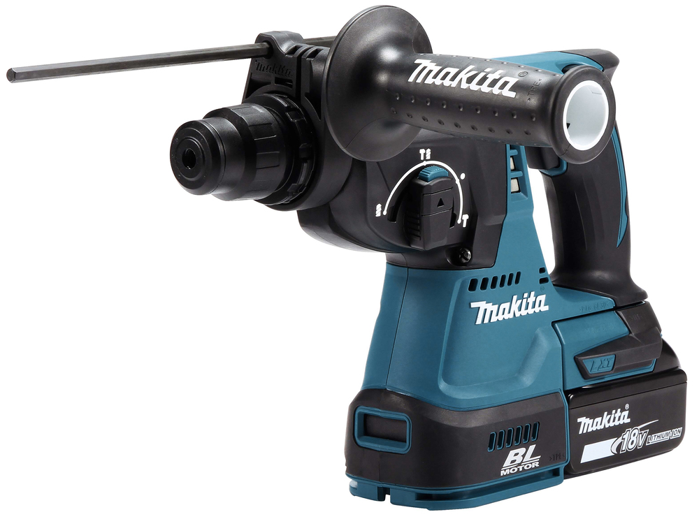 Batteridriven borrhammare  Makita DHR242RTJ; 2,0 J; SDS-plus; 18 V; 2x5,0 Ah batt.