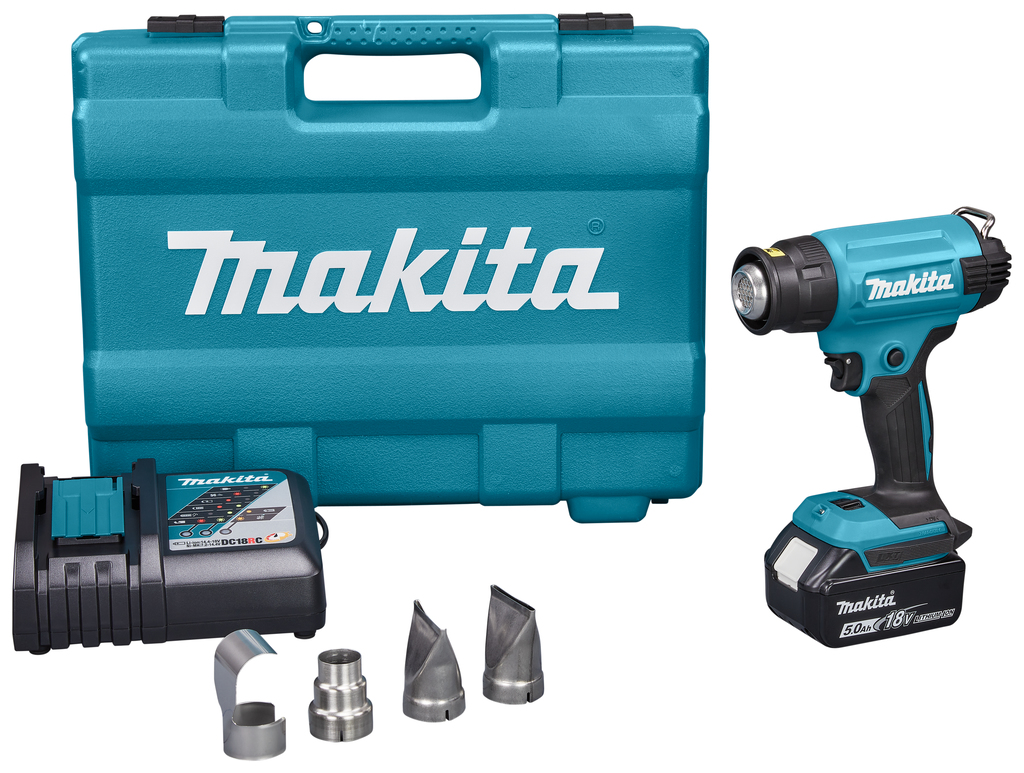 Varmluftpistol Makita DHG181RT; 18 V; 1x5,0 Ah batt.