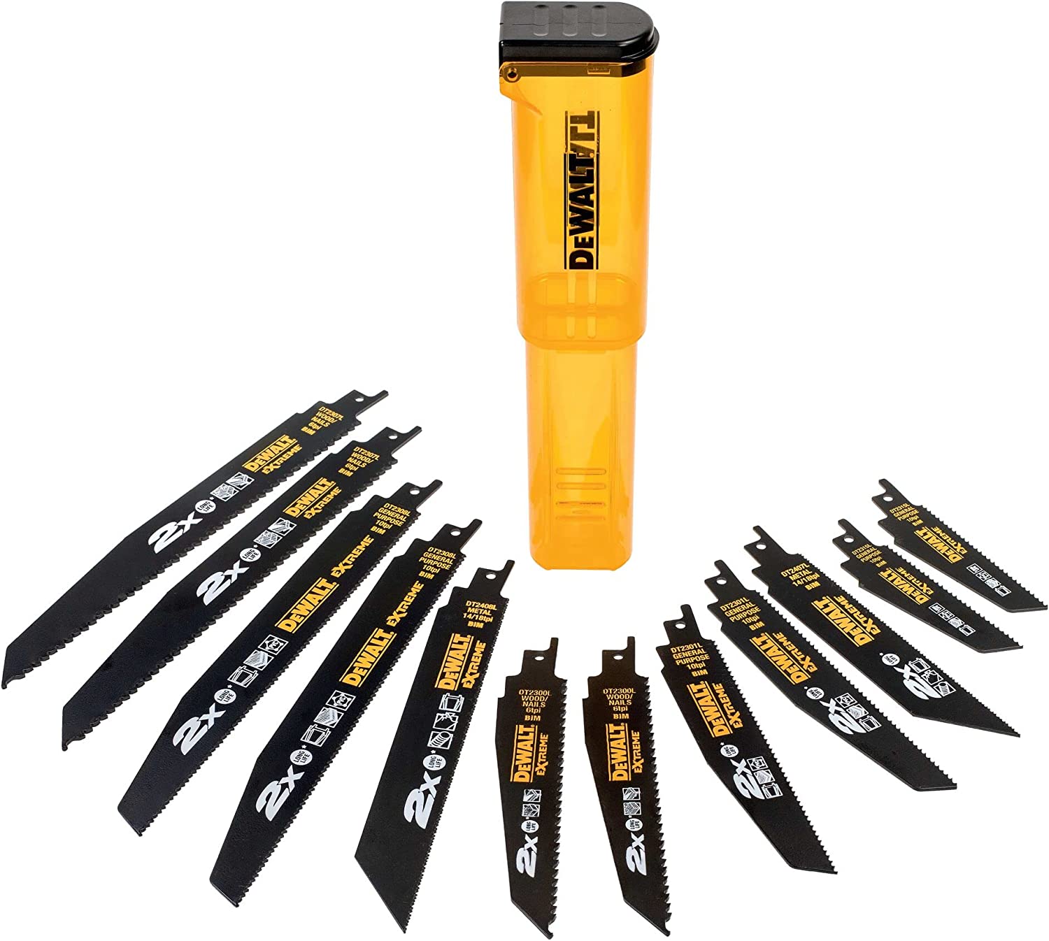 Tigersågsbladsats DeWalt DT2441L-QZ; 12 st.