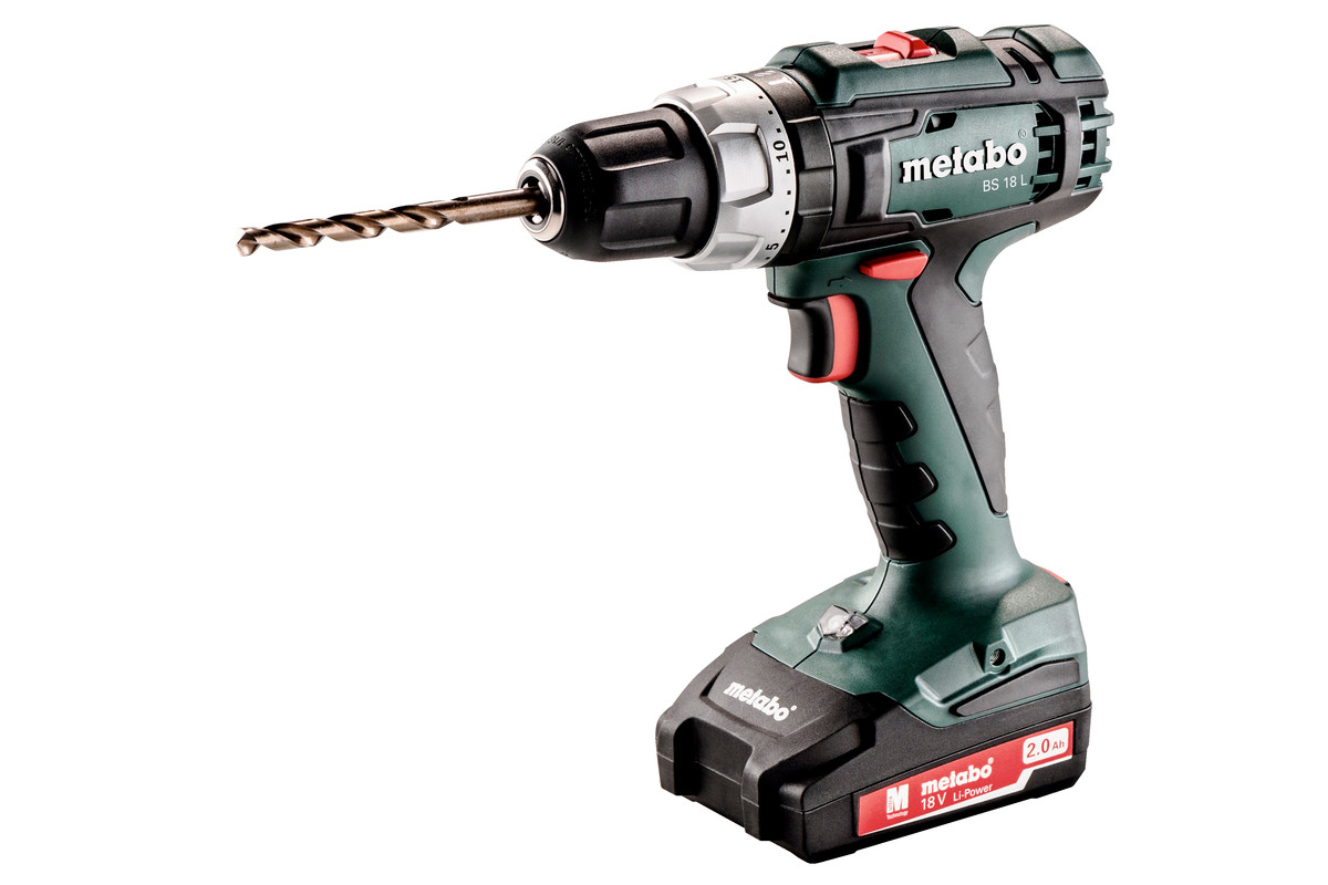 Skruvdragare/borr Metabo BS 18 L; 18 V; 2x2,0 Ah batt.