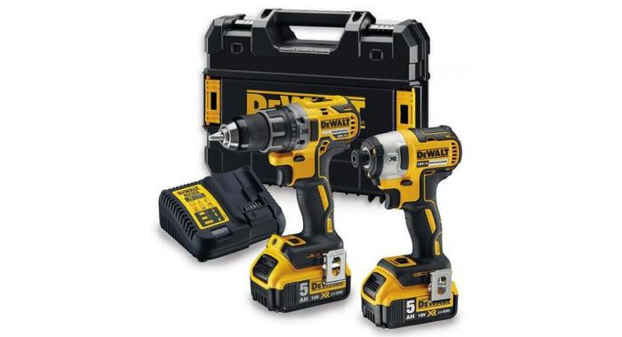 Verktygspaket DeWalt DCK268P2T&nbsp;(DCD791 + DCF887); 18 V; 2x5,0 Ah batt.