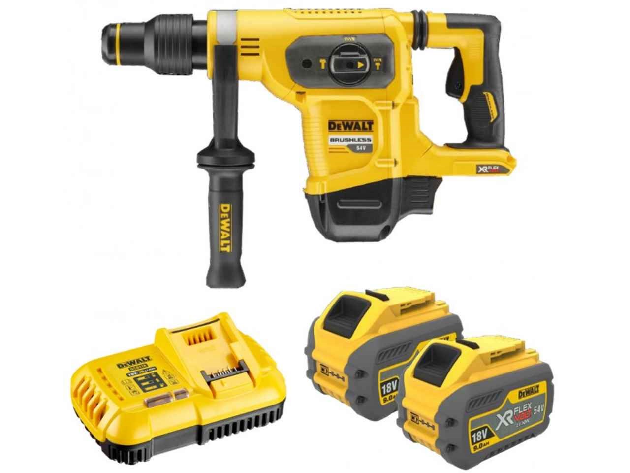 Borrhammare DeWalt DCH481X2; 6,1 J; SDS-max; 54 V; 2x9,0 Ah batt.