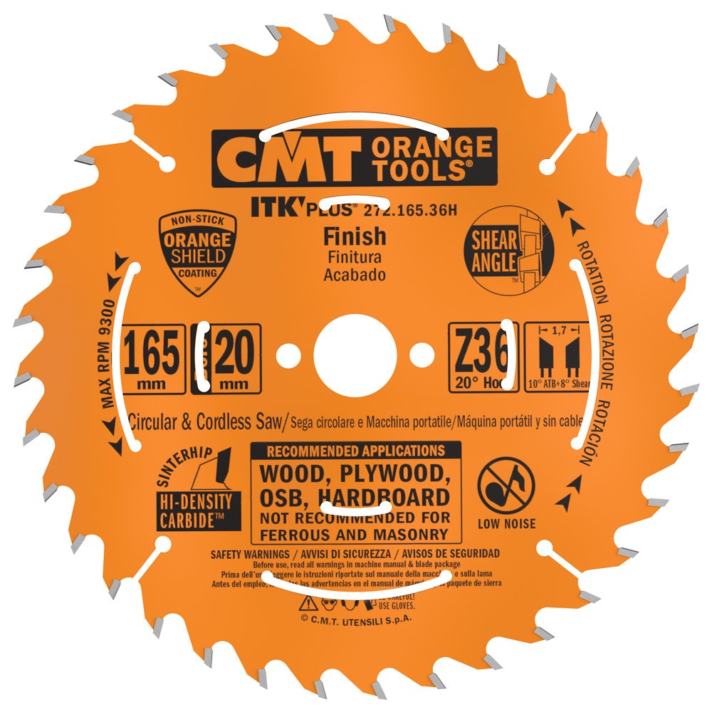 Sågklinga för trä CMT 272; 165x1,7x20; Z36; 20°
