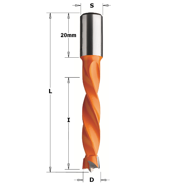 Borr för trä CMT; S=10x20 mm; D=16x43 mm