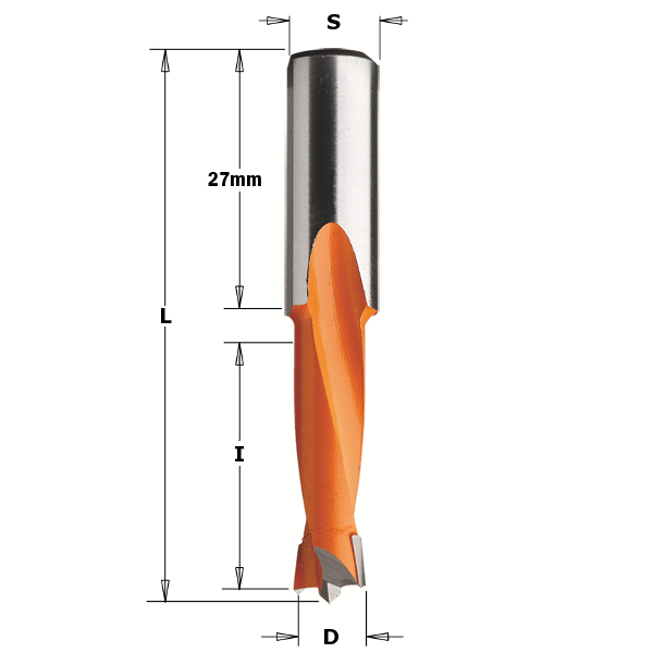 Borr för trä CMT; S=10x27 mm; D=6x57,5 mm