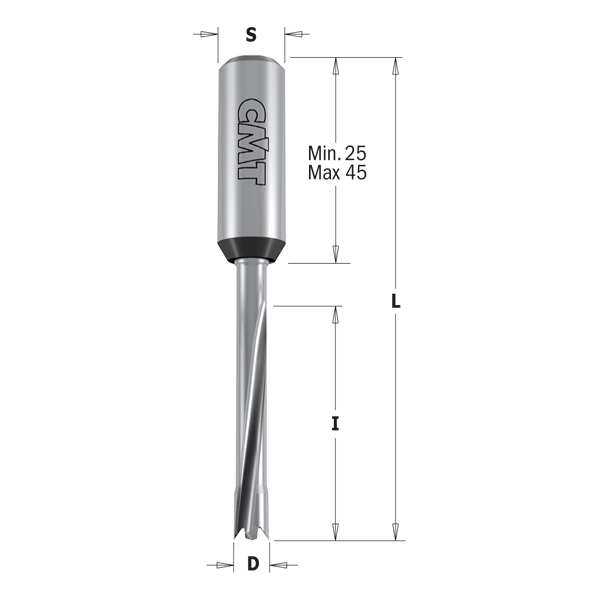 Borr för trä CMT 311.080.71; D=8 mm; RH