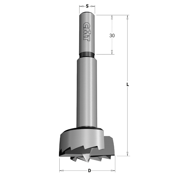 Forstner kvistborr CMT 537.120.31; 12 mm, RH