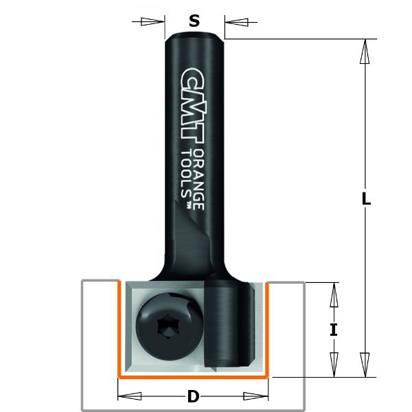 Rak notfräs CMT; S=8 mm; D=19 mm