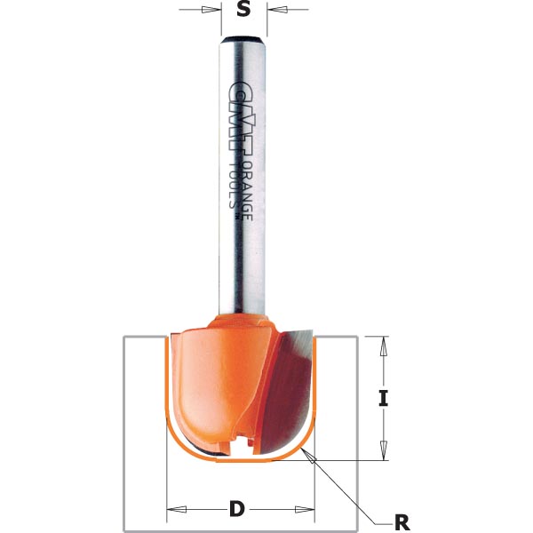 Hålkärlsfräs CMT; S=6 mm; D=19 mm