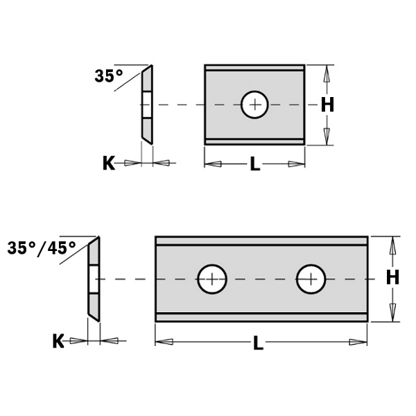 Hyvelkniv CMT 790.315.00;  31,5X9X1,5 mm