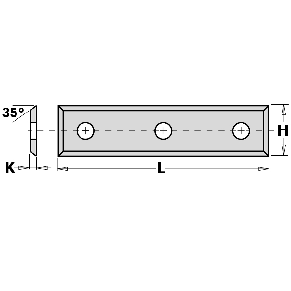 Hyvelkniv CMT 790.500.09; 49,5x9x1,5 mm; HWM; 1 st.