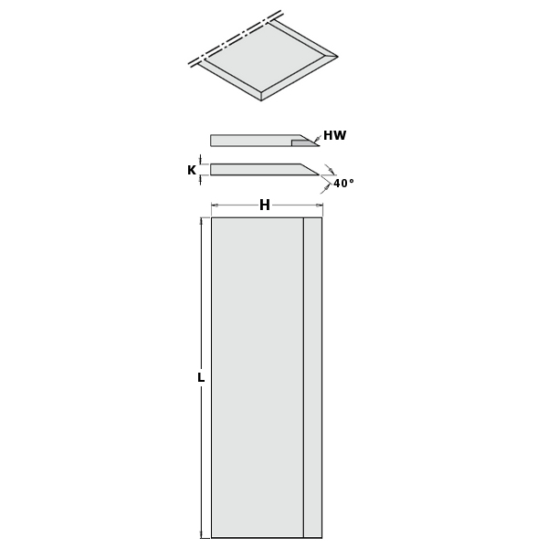 Hyvelknivar  CMT 792.601.35; 600x3x35 mm; 2 st.
