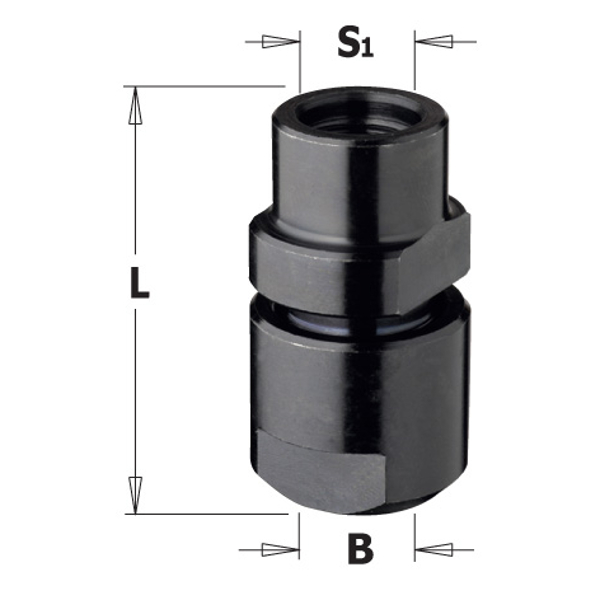 Chuck CHUCK W/OUT COLLET S=M12X1 FOR S=10-12-12.7mm