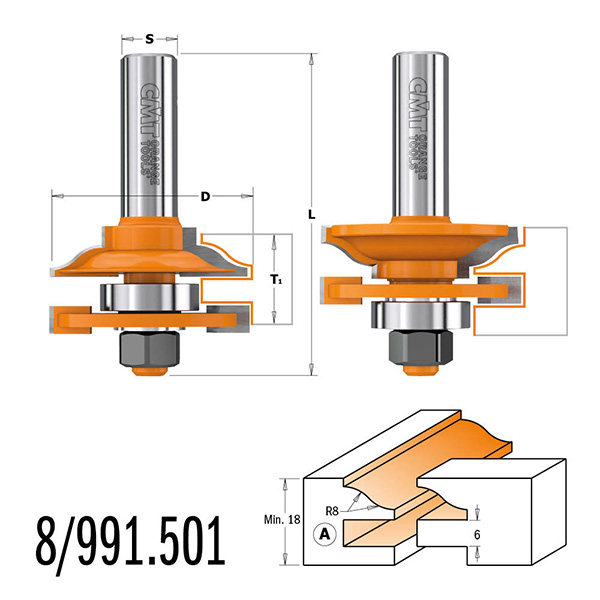Frässkärare CMT 991.501.11;&nbsp; S=12 mm; D=44,4 mm