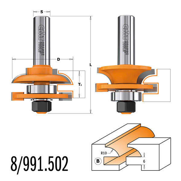 Frässkärare CMT 991.502.11; S=12 mm; D=44,4 mm